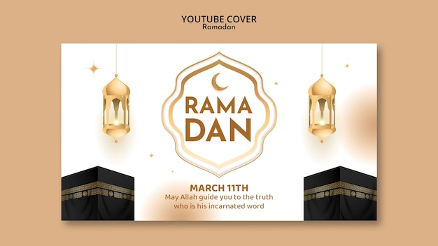 Kostenlose PSD ramadan feiern youtube cover vorlage.