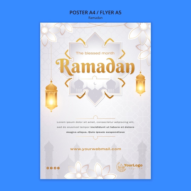 Kostenlose PSD ramadan-feierplakatschablone