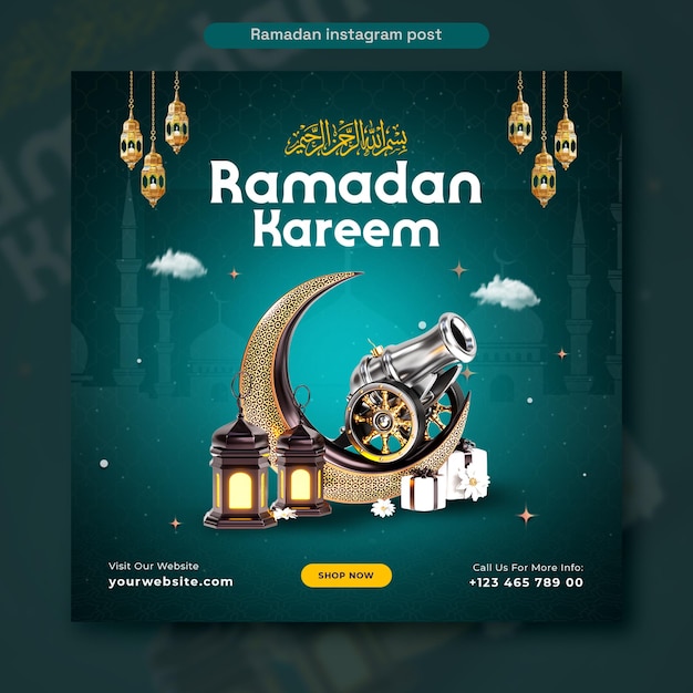 Kostenlose PSD ramadan kareem islamisches festival social-media-post-design-vorlage