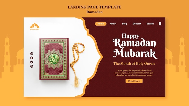 Kostenlose PSD ramadan kareem landing page vorlage