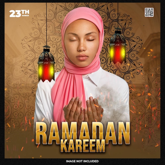 Kostenlose PSD ramadan kareem social media post template design