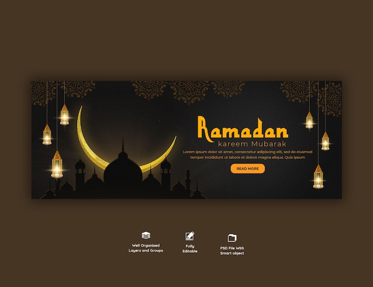 Kostenlose PSD ramadan kareem traditionelles islamisches festival religiöses facebook-cover