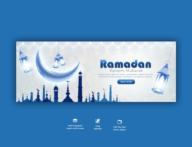 Kostenlose PSD ramadan kareem traditionelles islamisches festival religiöses facebook-cover