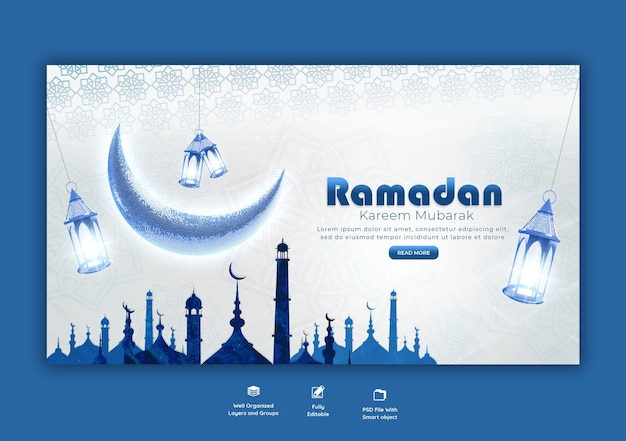 Ramadan kareem traditionelles islamisches festival religiöses webbanner