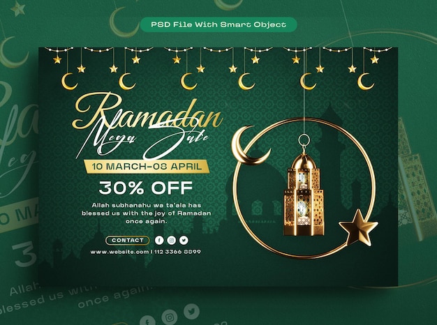 Ramadan kareem werbeverkauf banner rabatt vorlage