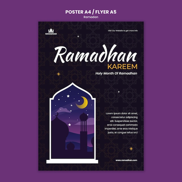 Kostenlose PSD ramadan poster vorlage illustriert