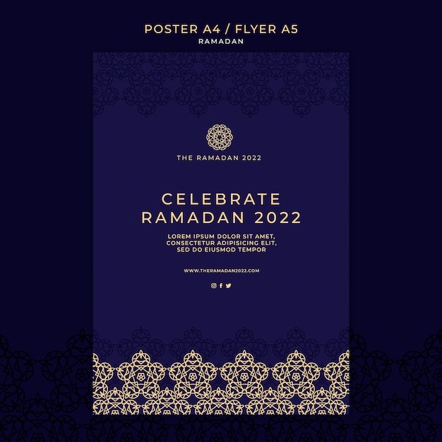 Ramadan-vorlage im flachen design