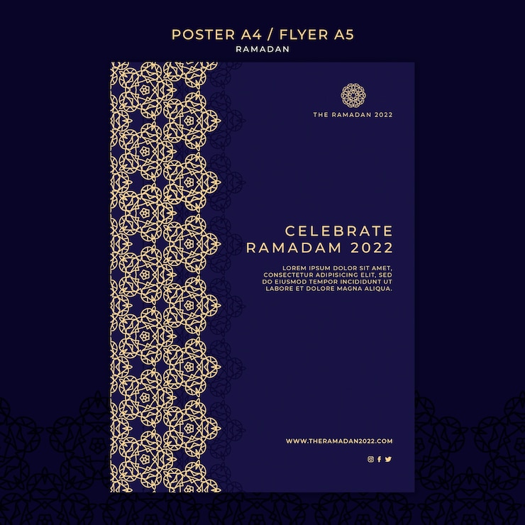 Kostenlose PSD ramadan-vorlage im flachen design