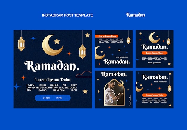 Kostenlose PSD ramadan-vorlage im flachen design