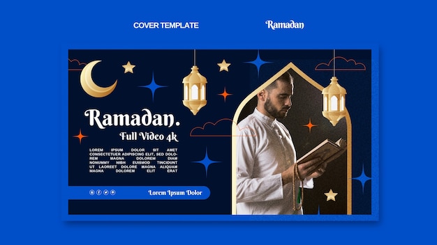 Ramadan-vorlage im flachen design