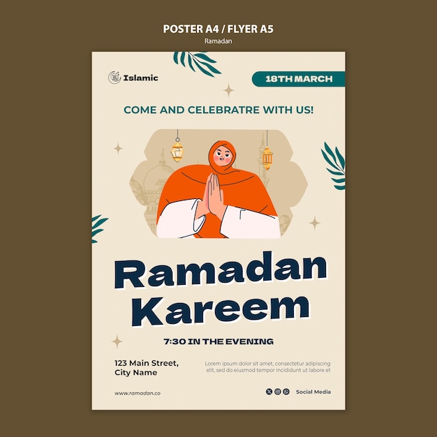 Kostenlose PSD ramadan-vorlagendesign