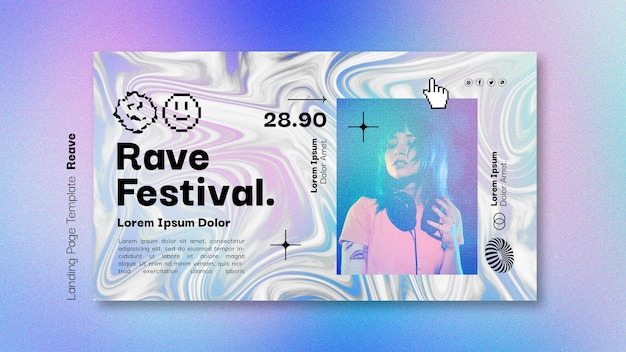 Kostenlose PSD rave-festival-template-design