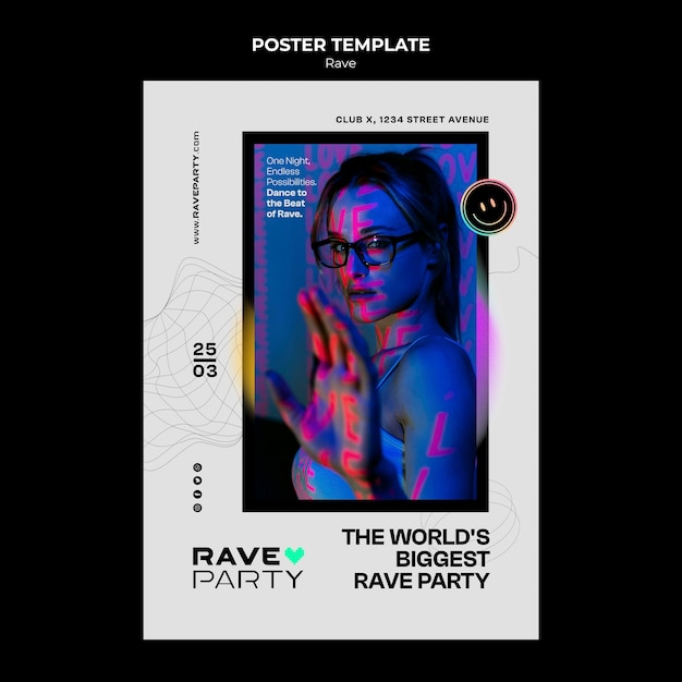 Kostenlose PSD rave-party-template-design