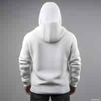 Kostenlose PSD realistisch detaillierter 3d-mockup-vektor für weiße hoodie