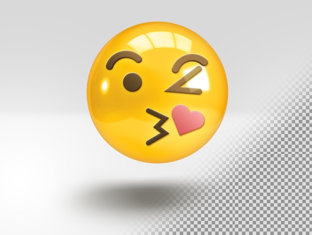 Realistische 3d-emoji-küsse