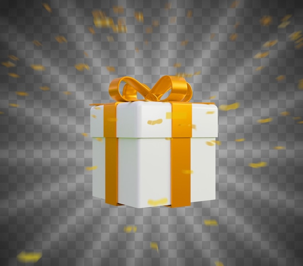 Realistische 3d-geschenkbox mit goldenem band