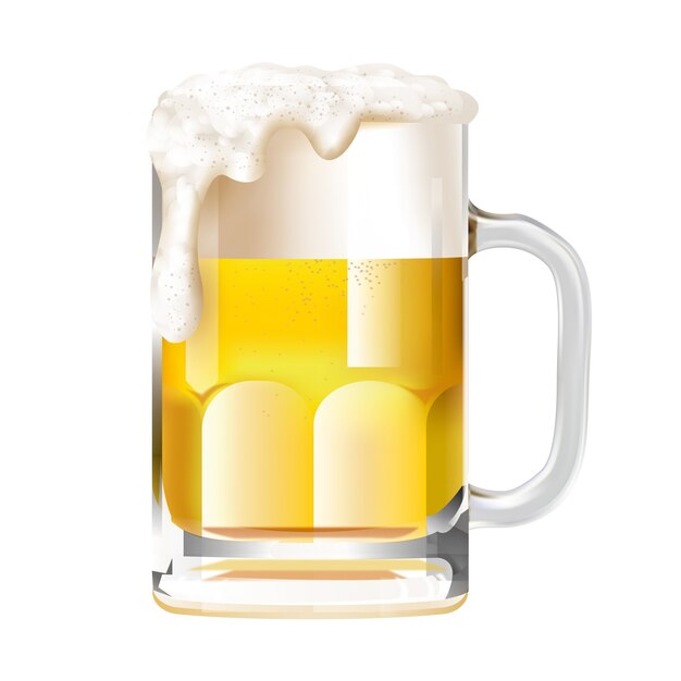 Realistische Bierbecher-Illustration