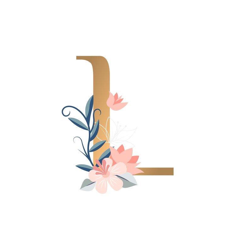 Kostenlose PSD realistische blumen-alphabet-illustration isoliert