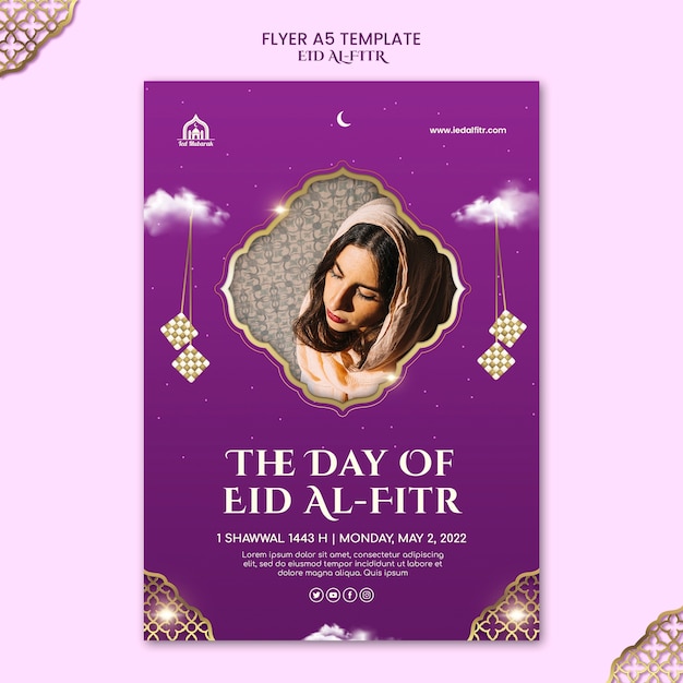 Realistische eid al-fitr-designvorlage