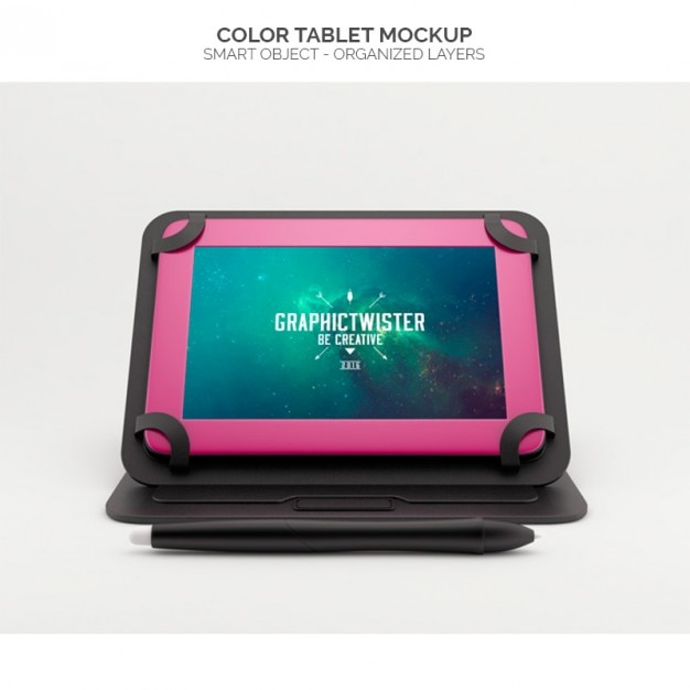 Kostenlose PSD realistische farbe tablette mock-up