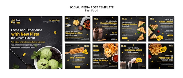Realistische Fast-Food-Designvorlage