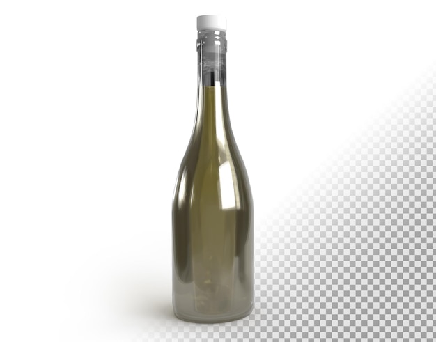 Kostenlose PSD realistische flasche weißwein auf transparentem hintergrund