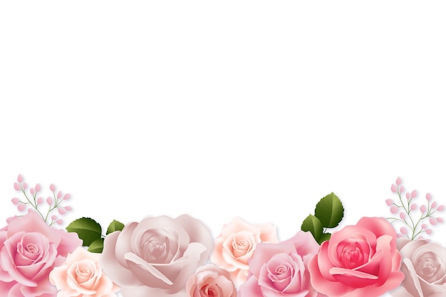 Realistische Illustration mit Rosenrändern