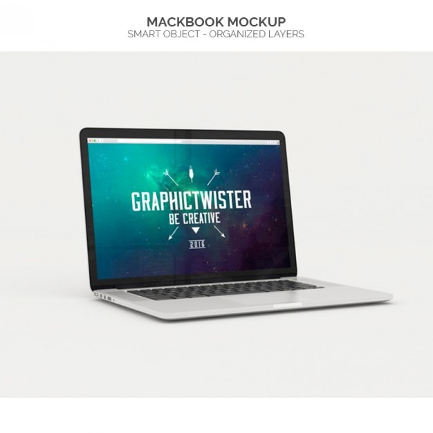 Kostenlose PSD realistische macbook mock-up