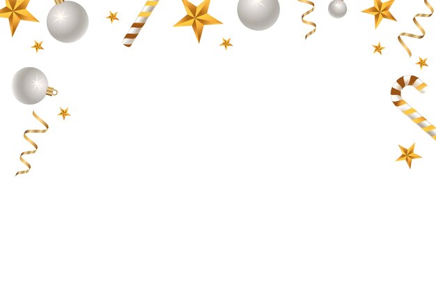 Realistische Neujahrsgrenze mit Ornamenten
