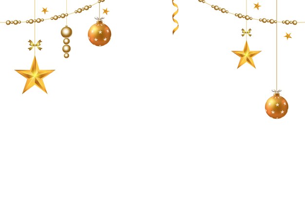 Realistische Neujahrsgrenze mit Ornamenten