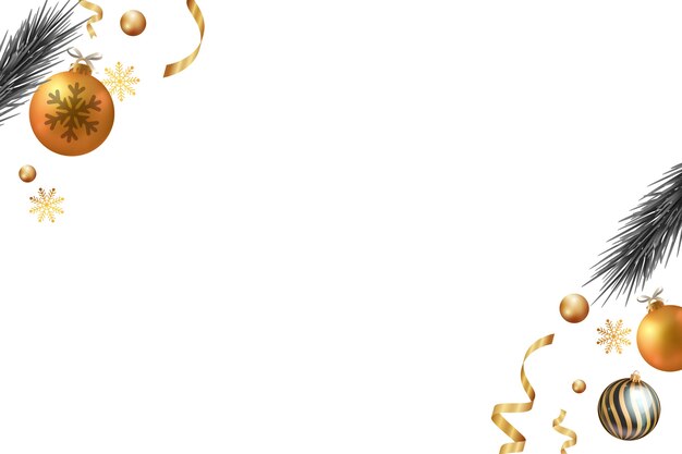 Realistische Neujahrsgrenze mit Ornamenten