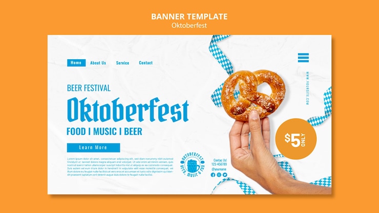 Kostenlose PSD realistische oktoberfest-vorlage