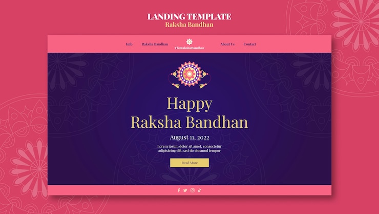 Kostenlose PSD realistische raksha-landingpage-designvorlage