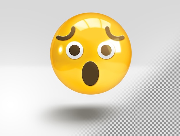 Kostenlose PSD realistisches 3d-emoji mit erstauntem san-gesicht