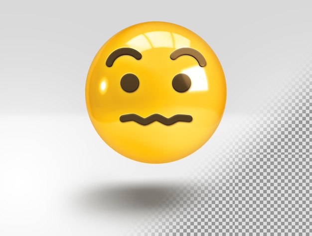 Kostenlose PSD realistisches 3d-emoji mit unangenehmer überraschungsgeste