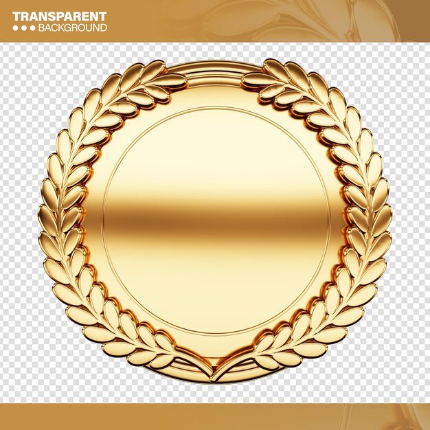 Realistisches 3D-Logo mit Lorbeerblättern für Kampagnen auf goldener Textur