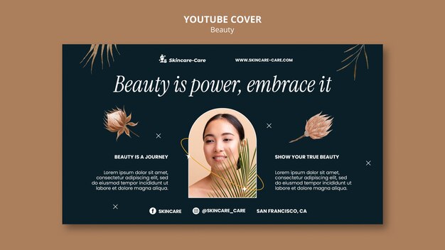 Realistisches Beauty-Konzept-Youtube-Cover