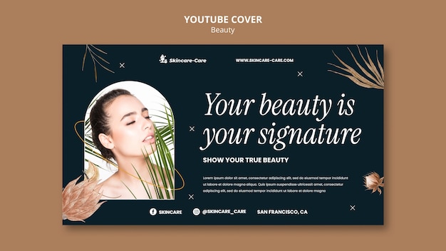 Kostenlose PSD realistisches beauty-konzept-youtube-cover