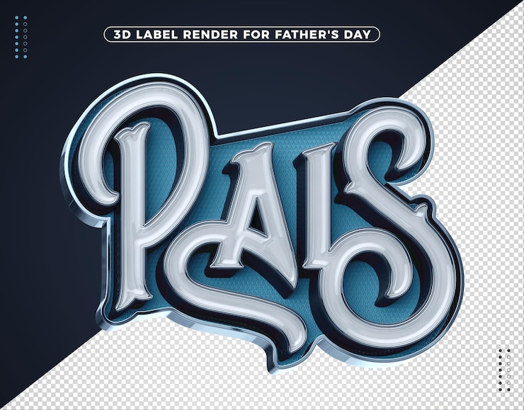 Kostenlose PSD realistisches blaues vatertags-3d-logo für kompositionen