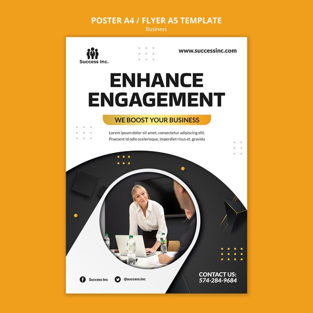 Realistisches Business-Poster-Template-Design