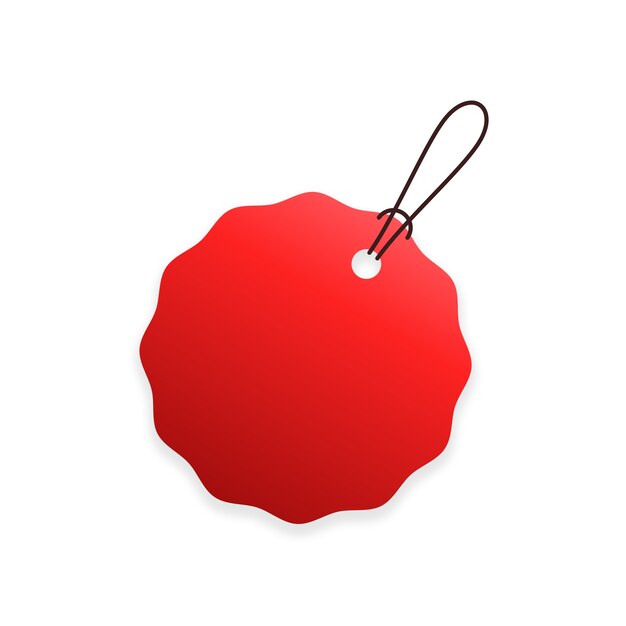 Realistisches Design des roten Etiketts