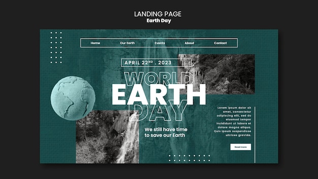 Kostenlose PSD realistisches earth day-vorlagendesign