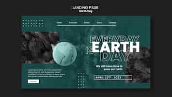 Kostenlose PSD realistisches earth day-vorlagendesign