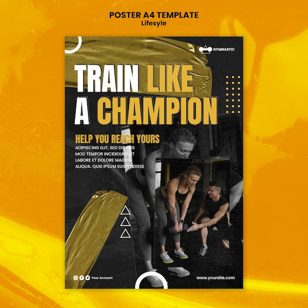 Kostenlose PSD realistisches fitness-lifestyle-template-design