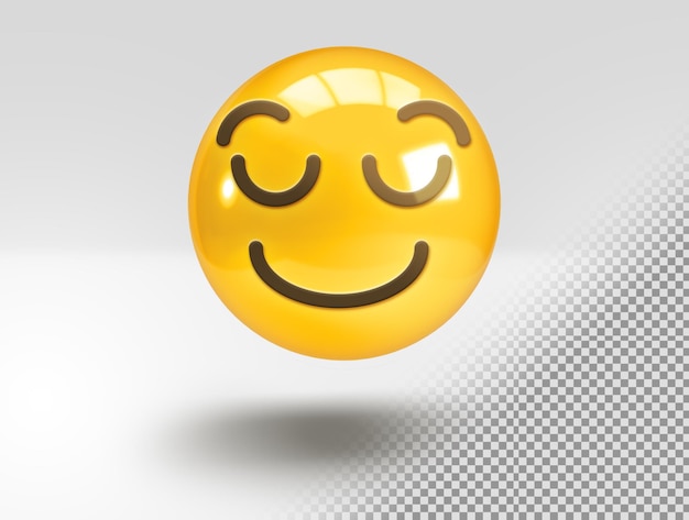 Realistisches fröhliches 3d-emoji mit einem leisen lächeln