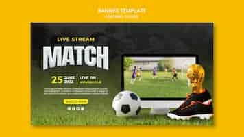 Kostenlose PSD realistisches fußball-banner-template-design