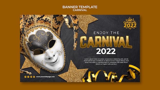 Kostenlose PSD realistisches karnevalsbanner-vorlagendesign