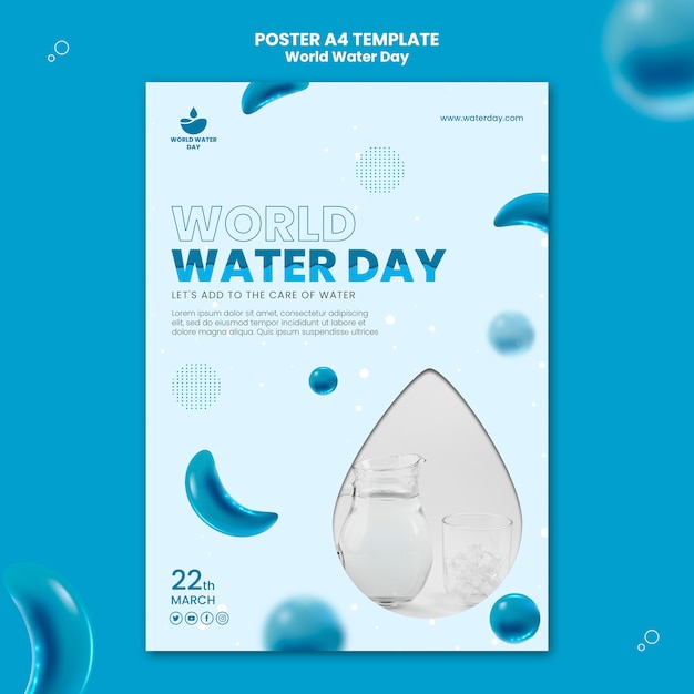Realistisches Poster zum Weltwassertag
