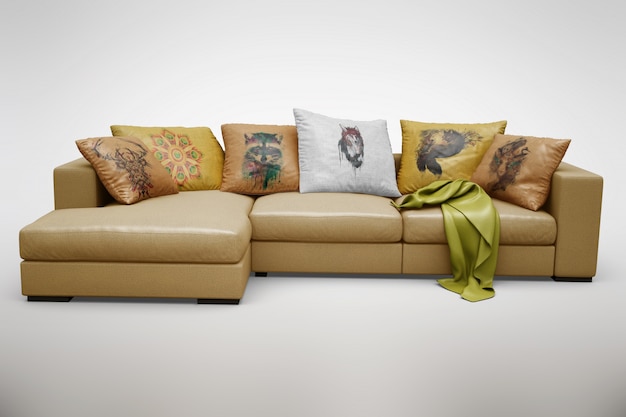 Kostenlose PSD realistisches sofa mock up