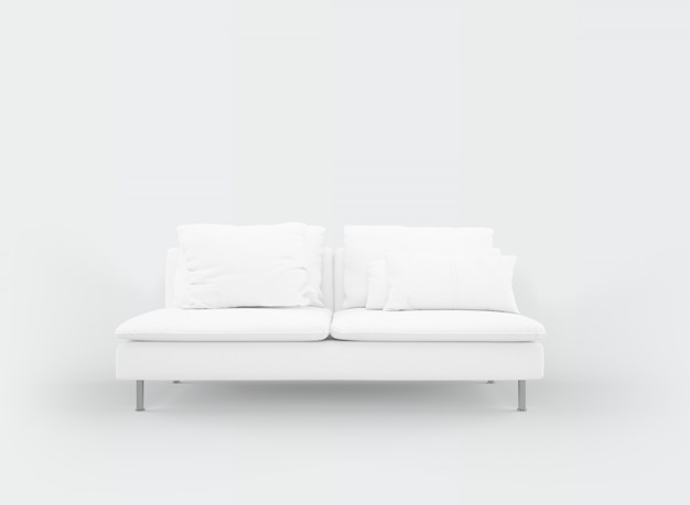 realistisches weißes Sofamodell